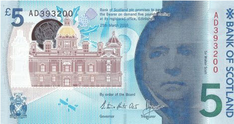 P130 Scotland 5 Pounds Year 2016 (Comm.)